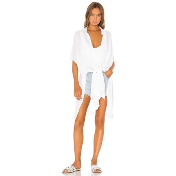 L*SPACE Anita Cover Up in White Size Medium / Large - Image 15