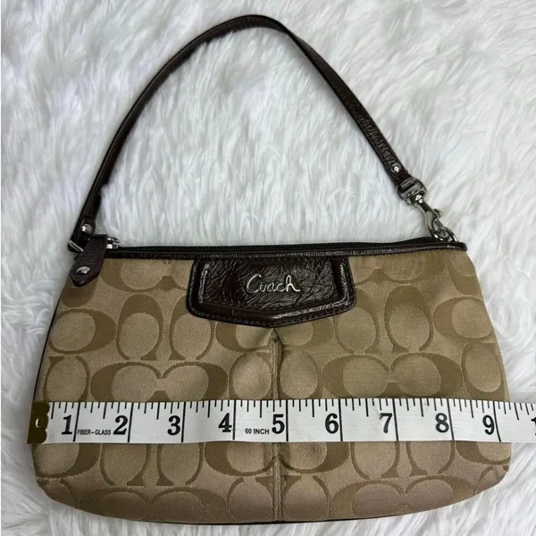 COACH y2k Brown Signature Canvas Wristlet Mini Purse - Image 10