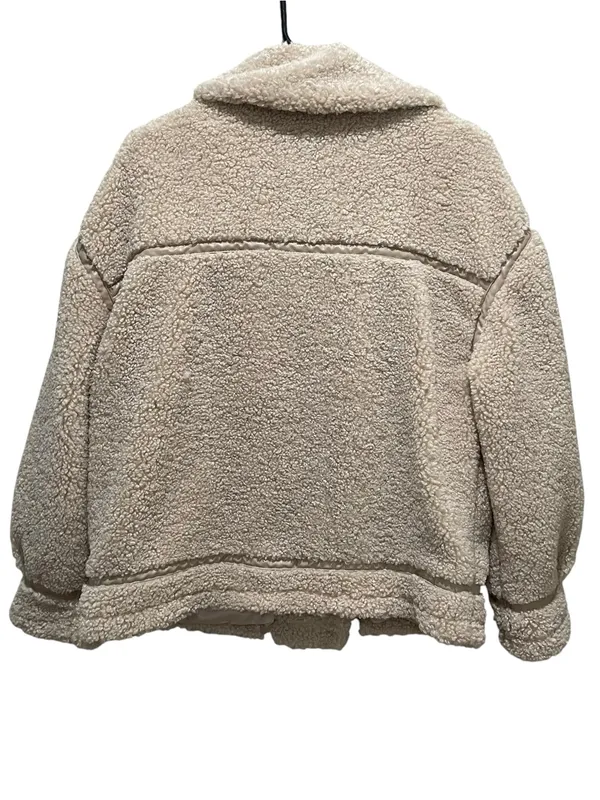 Z Supply Ari Sherpa Jacket Cream Womens Size Medium Teddy Fleece Oversized Coat - Image 10