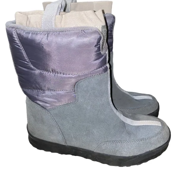 Lands’ End Winter Snow Commuter Boots insulated 406465 womens sz 9B grey purple - Image 3