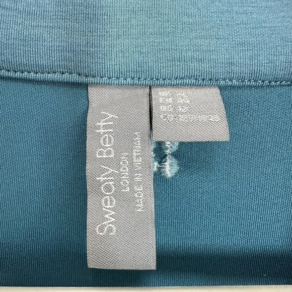 Sweaty‎ Betty Quarter Zip Sweatshirt Athleisure Comfort Travel Comfort Teal Blue - Image 5