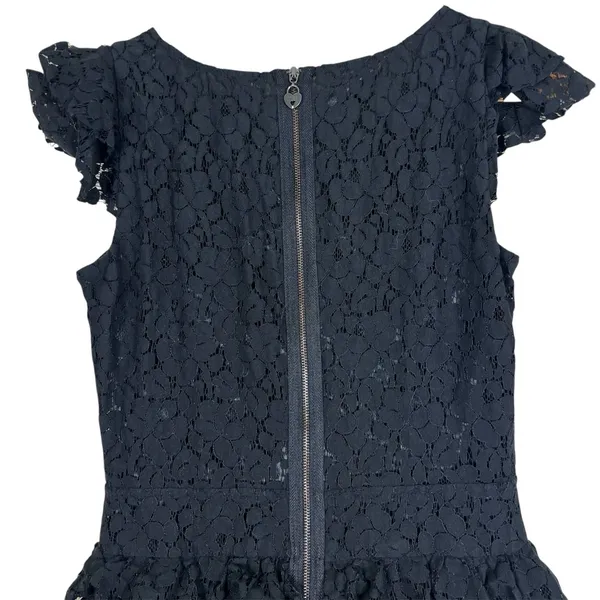 Guess Lace Tiered Ruffle Mini Dress Witchy Black V-Neck Whimsigoth Witchy Size S - Image 6