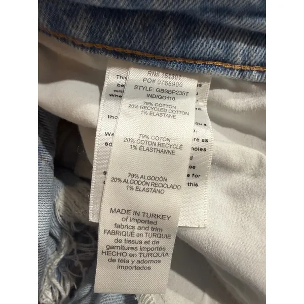 Good‎ American Distressed Denim Shorts Light Wash Button Fly Size 10 - Image 5