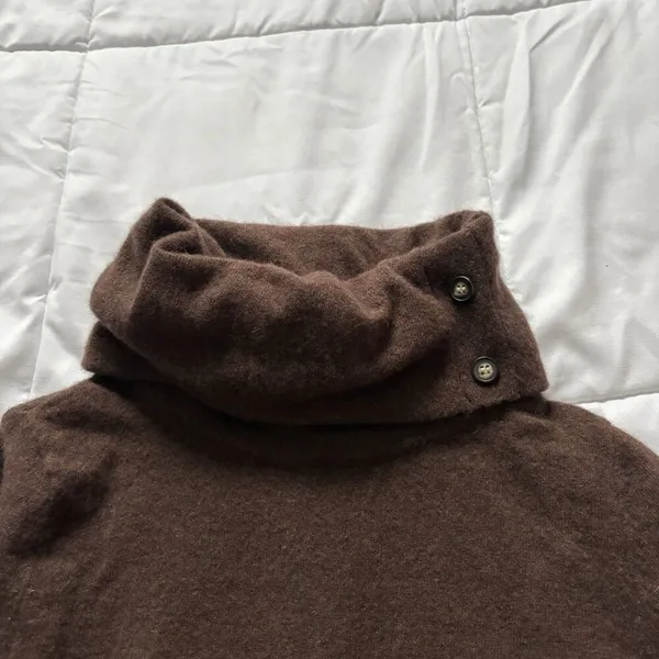 Vintage 80s 90s‎ Womens Size Medium Brown Wool Knit Sweater Holiday Fall Autumn - Image 3