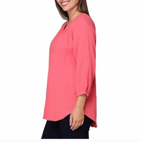 Women's coral pink V-neck blouse, LOFT brand. Size XL. NWT - Image 8