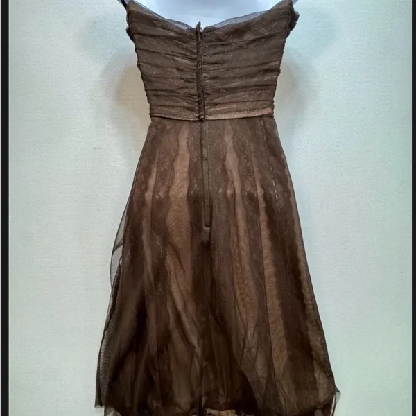BCBGMaxAzria Strapless Dress in Rich Brown - Image 8
