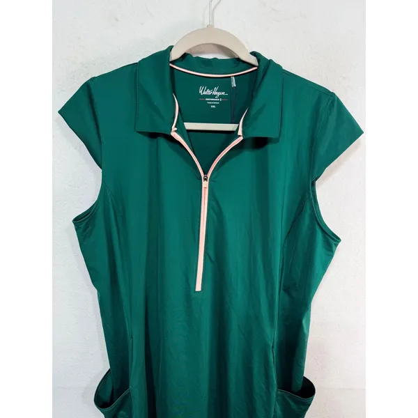 Walter Hagen P11 Golf Dress XXL NWT Forest Green Zip Polo Sporty Preppy Athletic - Image 10