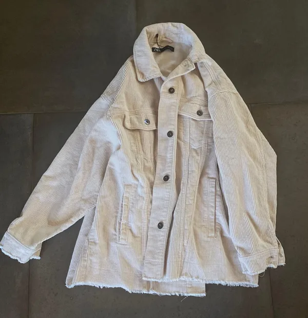 ZARA Beige Corduroy Jacket - Image 3