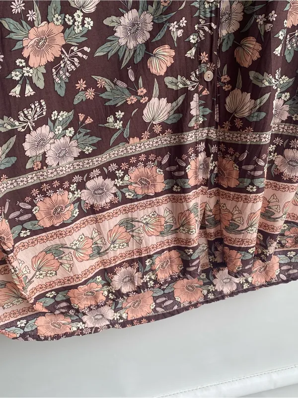 The Fox and The Mermaid mixed floral print sleeveless midi shirt dress india L - Image 6