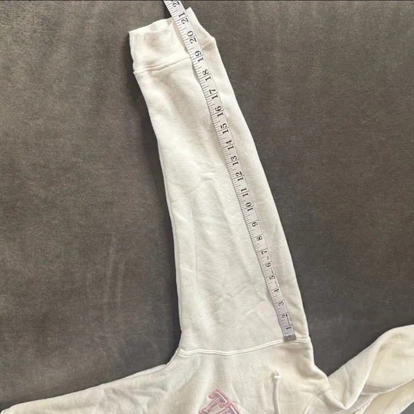 Women’s White Cream Pink Embroidered TEXAS A&M Hoodie Size L NWT - Image 11
