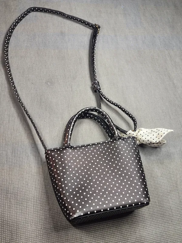 Kate Spade Black Polka Dot Mini Crossbody Tote - Image 11
