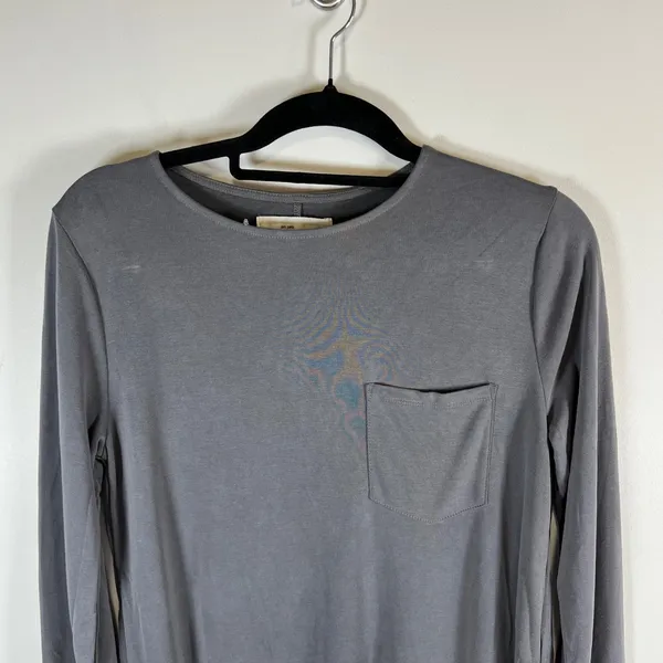 Abercrombie & Fitch‎ Womens Grey Long Sleeve Pocket Tunic Top Medium T-Shirt - Image 2
