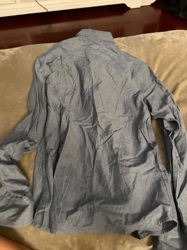 Blue men’s work shirt - Image 2