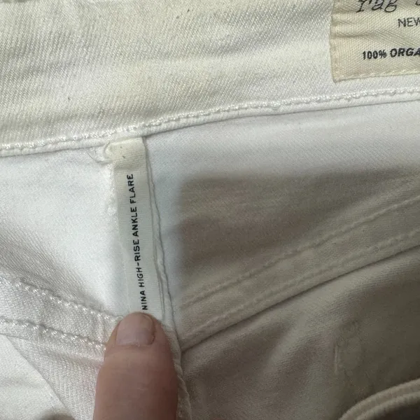 Rag‎ & Bone White Jeans Size 28 Women's Nina High-Rise Ankle Flare Raw Hem - Image 12