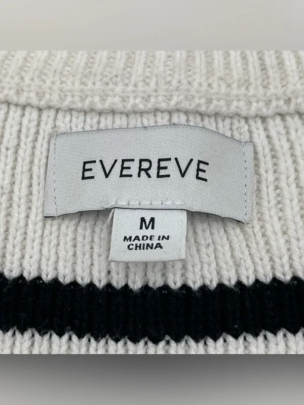 Evereve V-Neck Sleeveless Striped Sweater Sz Medium Casual Pullover Summer - Image 7