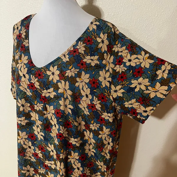 Natural Life Claire Maxi Dress in Blue Tan lilies WOMENS LARGE - Image 4