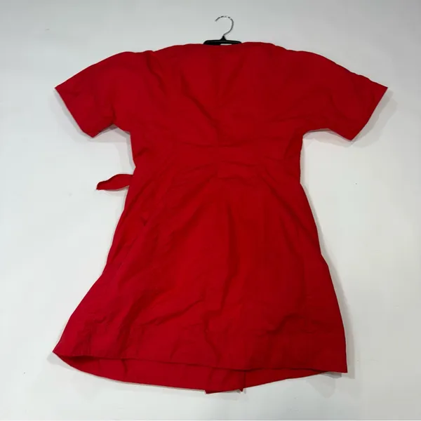 GANNI red Mini Wrap Dress Size 34 Small - Image 2