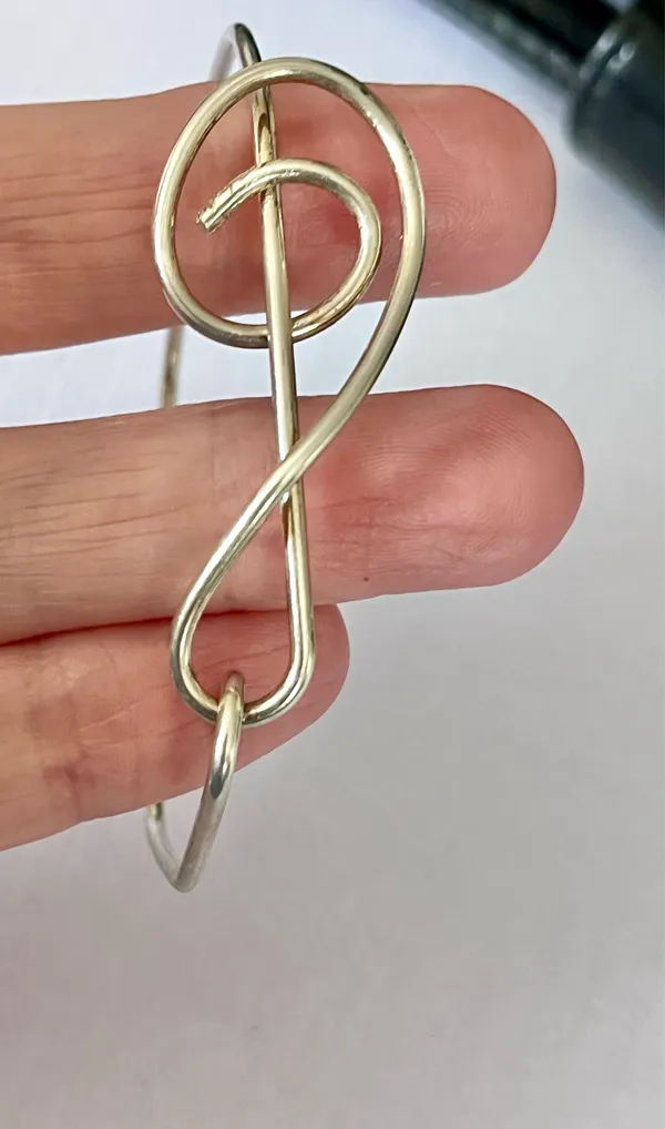 Free People 925 Sterling Silver treble clef bangle - Image 6