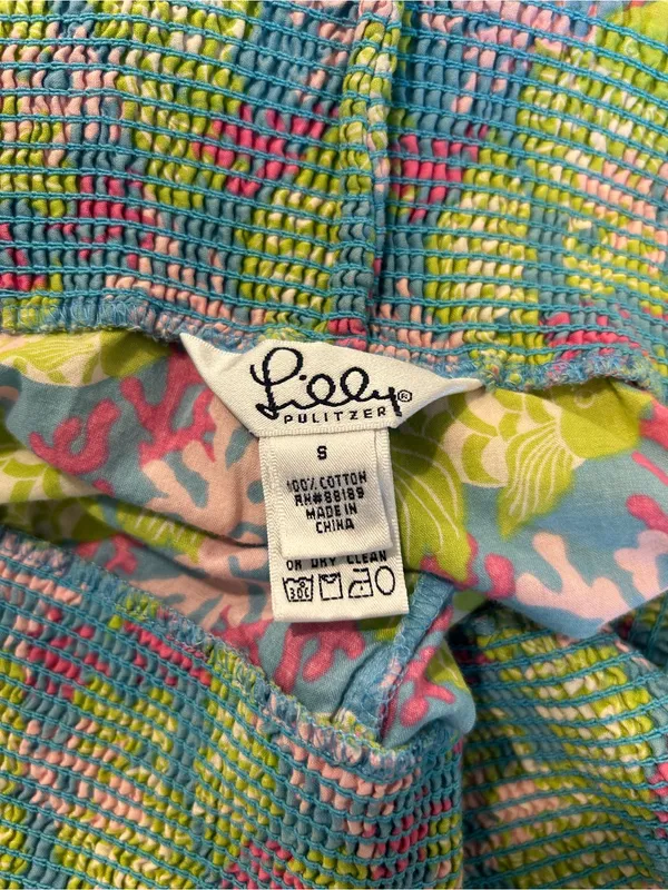 Lilly Pulitzer vintage white label smocked waist, Palazo pants small - Image 5