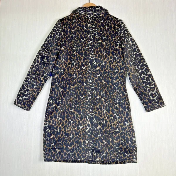 Apt 9 Womens Cheetah Leopard Print Overcoat Single Button Long Jacket Small NEW - Image 7