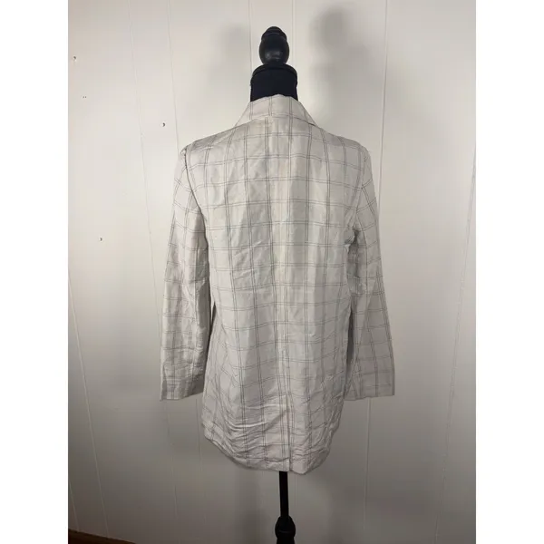Madewell Dorset Blazer Windowpane Size S Minimalist‎ Oversized Linen - Image 2