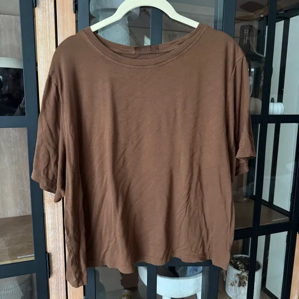 Nuuds cropped tee crewneck rayon short sleeve tshirt clay cooling pajamas lounge - Image 6
