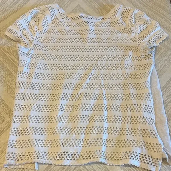 Generation Love Women’s White Mesh Sleeve & Back Women's Top - Size L - Image 6