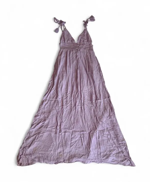 Lilac Tassel Tie Strap Maxi Dress Size Small - Image 2