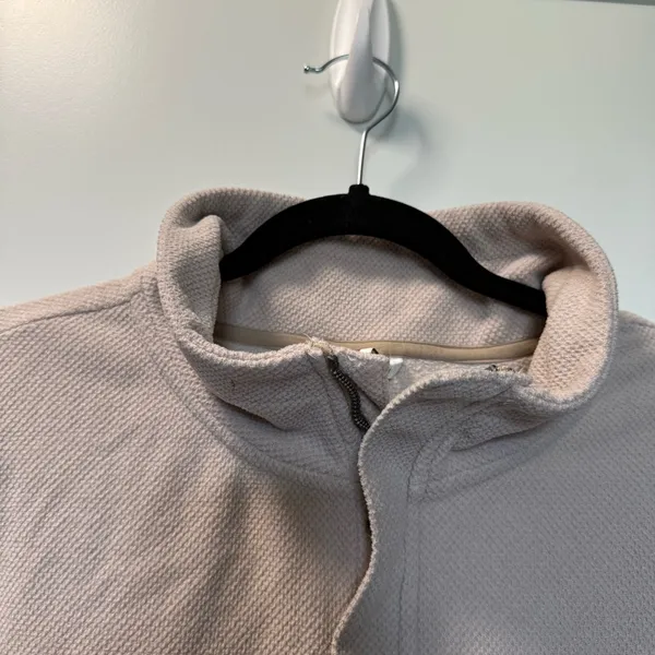 Avalanche Women's Half Zip Tan‎ Neutral Textured Fleece Pullover Sweatshirt XL - Image 3