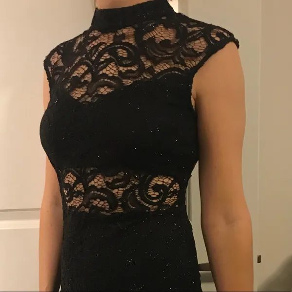 NWOT Black lace open cut dress - Image 2