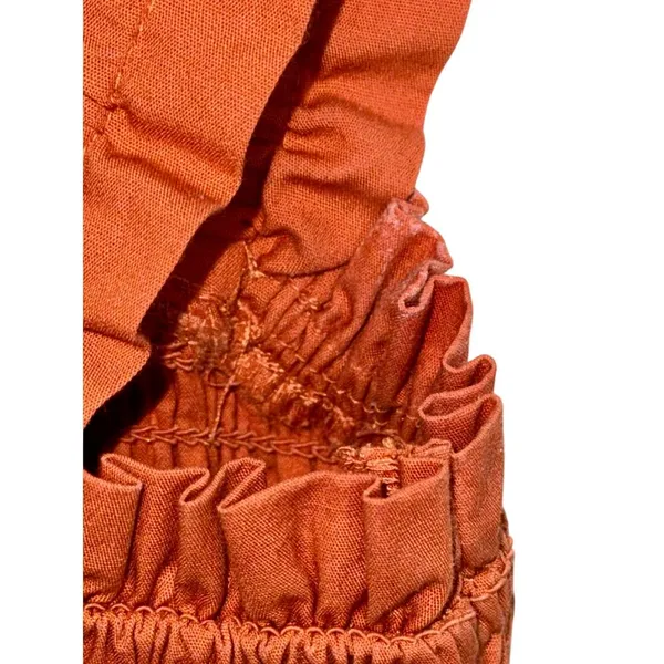 Abercrombie & Fitch Rust Orange Smocked Tiered Sleeveless Mini Dress Womens XS - Image 10