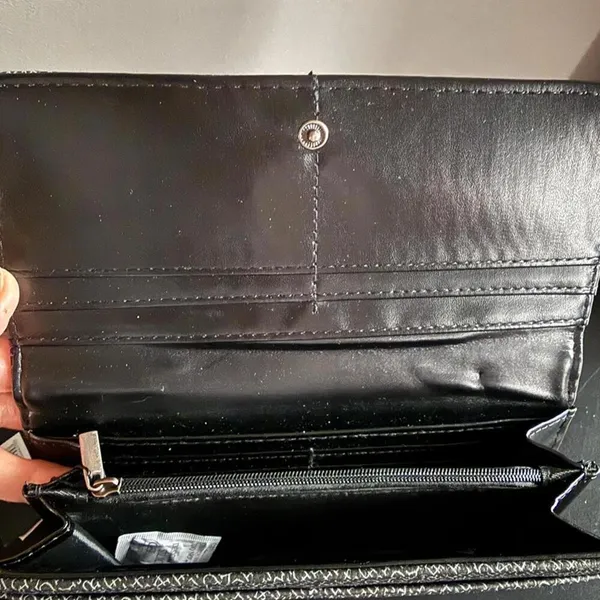 Ed Hardy Rhinestone Tiger Flap Clutch Wallet Black Y2K NWT - Image 4