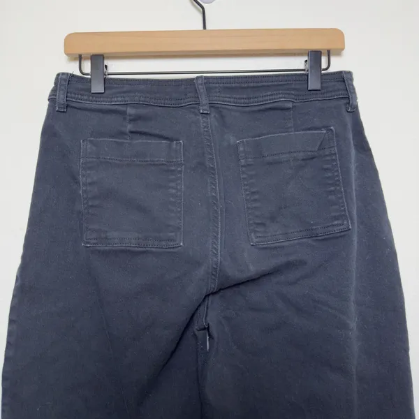 Avec Les Filles Women Colette Pants 28" Black Distressed Raw Hem Wide‎ Leg Crop - Image 7