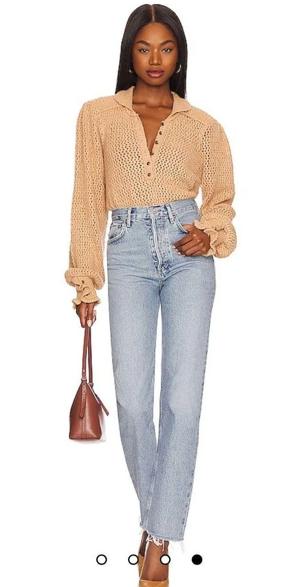 Free People Care Snowdrift Pullover in Camel Heather BNWTS SIZE XS $138.00 - Image 4