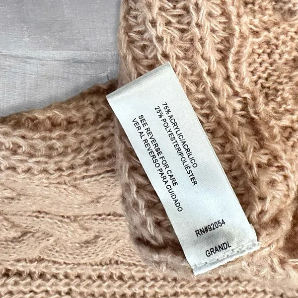 A Love Story Cable Knit Cardigan Women M Dolman Sleeve Rhinestone Button Sweater - Image 6