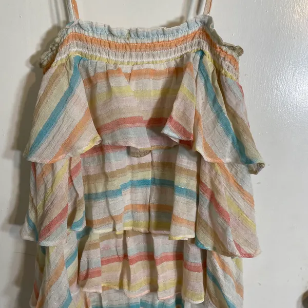 Lovers + Friends Tiered Ruffle Striped Mini Dress - Image 7