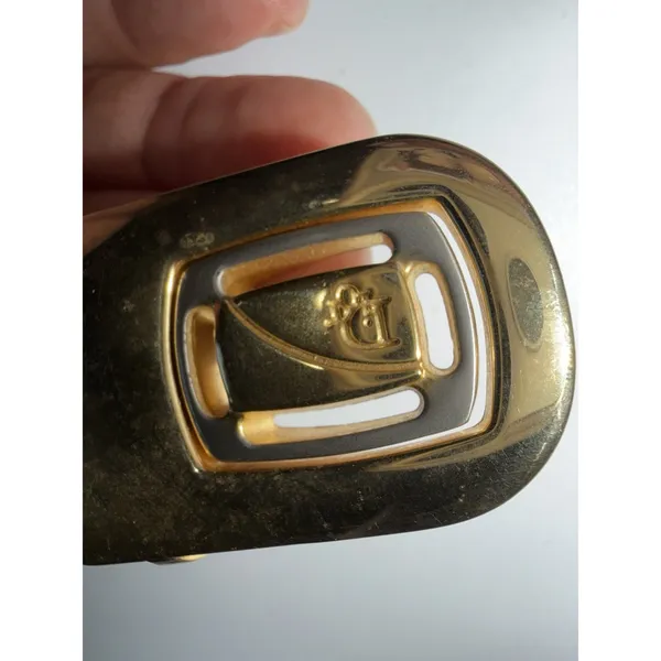 VTG Christian Dior Two Tone Gold Belt Buckle‎ Signed Designer Estate Sale - Image 8