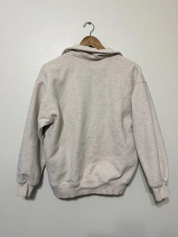 ARITZIA TNA Cozy Fleece Mega 1/4 Zip Oversized Pullover Sweatshirt Small Cream - Image 6