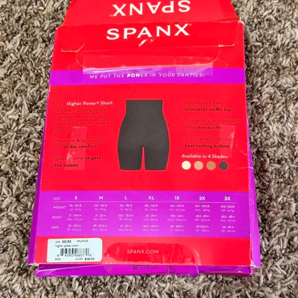 SPANX Higher Power Short - Very Black M - Image 2