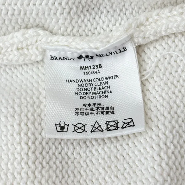 Brandy Melville Alana Knit Sweater Women XS/S Cream Hoodie Full Zip Cotton - Image 9