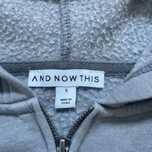 And Now This Cropped Grey Hoodie - Image 3