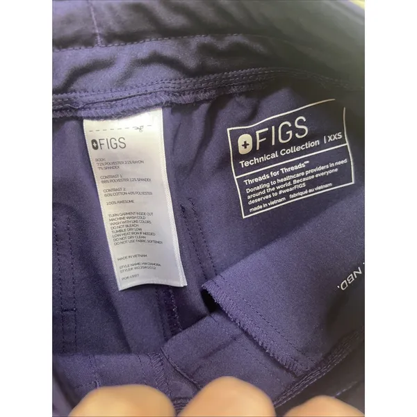 FIGS HW Zamora Jogger Scrub Pants XXS Purple Stretch Technical Collection - Image 10