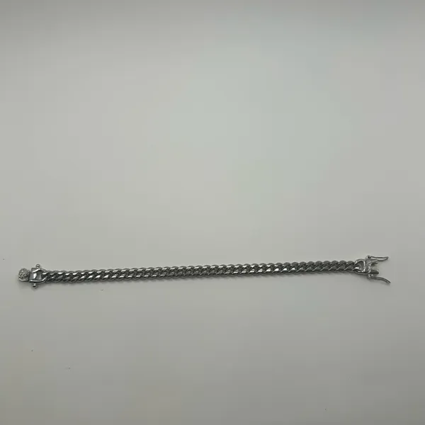 David Yurman 6mm Silver Cuban Link Bracelet 7 Inch Waterproof Hypoallergenic Solid Womens New - Image 2