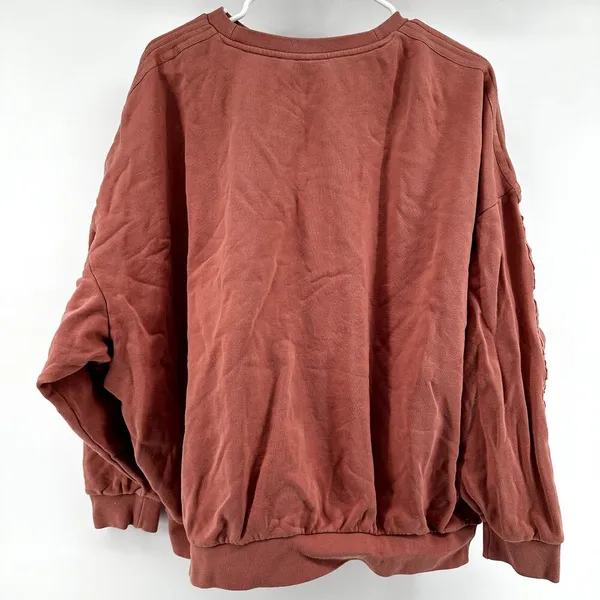 Adidas Crew Neck Sweatshirt Embroidered Shimmer Logo Oversized Ash Pink L NWOT - Image 8