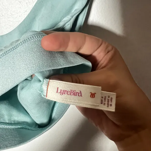 Anthropologie LyreBird Sports Bra Large Blue Activewear Lounge Comfy - Image 3
