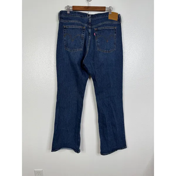 Levis Wedgie Bootcut Jeans High Rise Button Fly Dark Wash Blue W32 L32 - Image 2