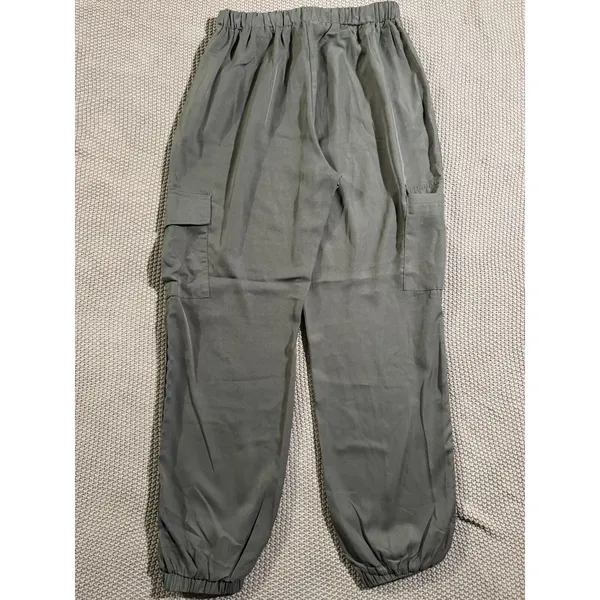 ALLIE ROSE Women's Black‎ Lightweight Green Joggers Cargo Size Medium - Image 5