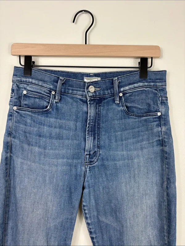 Mother Stunner Zip Ankle Step Fray Jeans Women’s Size 28 Good Girls Do Blue - Image 4
