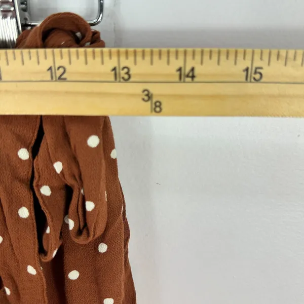 American Eagle Ruffle Wrap Shorts Womens XS Brown Polka Dot Boho Summer‎ Skort - Image 2