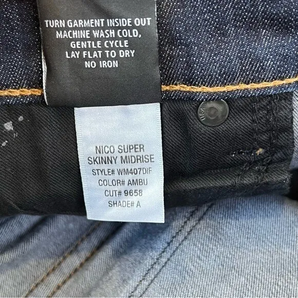 Hudson USA Nico Super Skinny Midrise Jeans 26 Bright Blue Black‎ Snake Print - Image 5